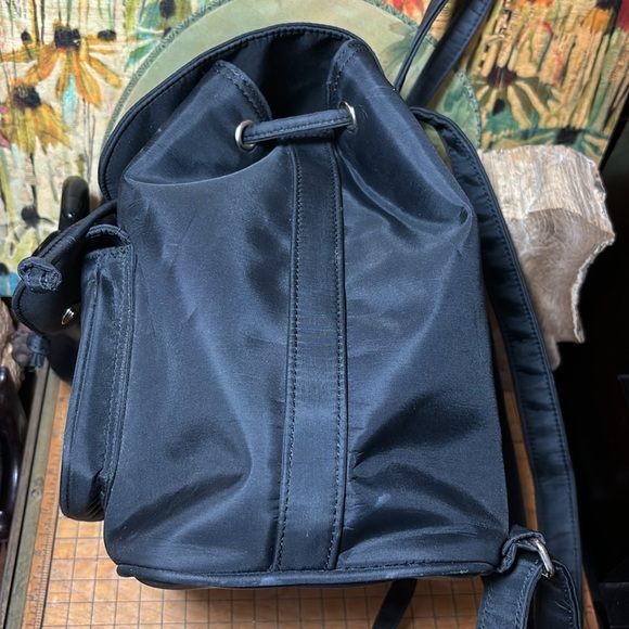 Dolce & Gabbana Parfum Black Backpack 10”Hx8.25”Lx6”W Flap Top w Drawstring VGUC - Picture 7 of 14